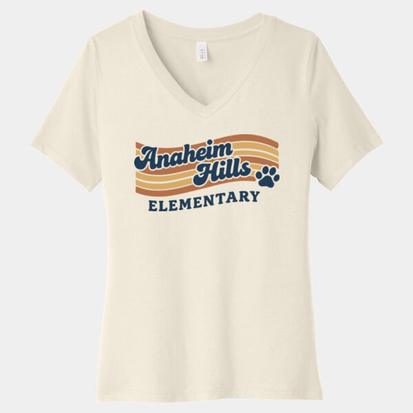 AHES Adult Retro Design V-Neck T-Shirt Thumbnail